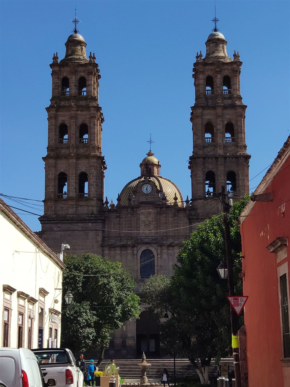 Fachada de la Catedral de Morelia en cantera rosa