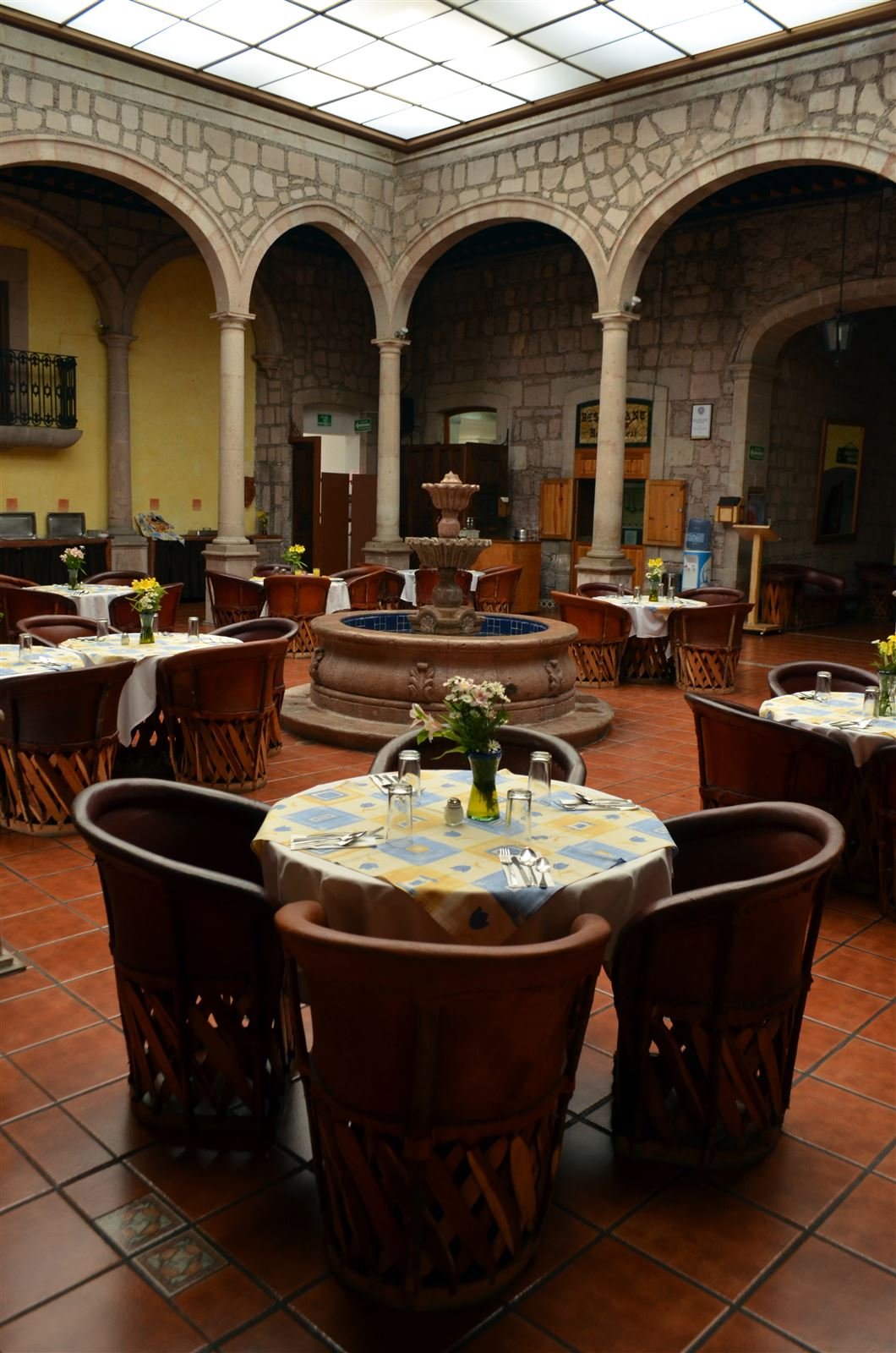 Detalle del montaje del restaurante